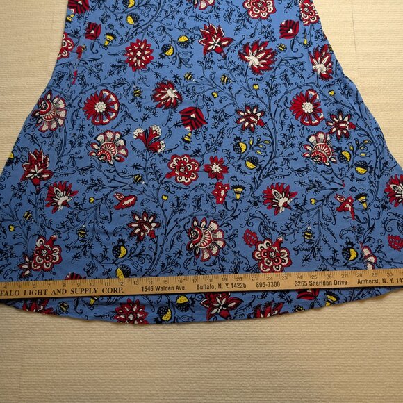 Loft Outlet vibrant tank a-line floral swing dress - size L - blue/red/white - Picture 2 of 6